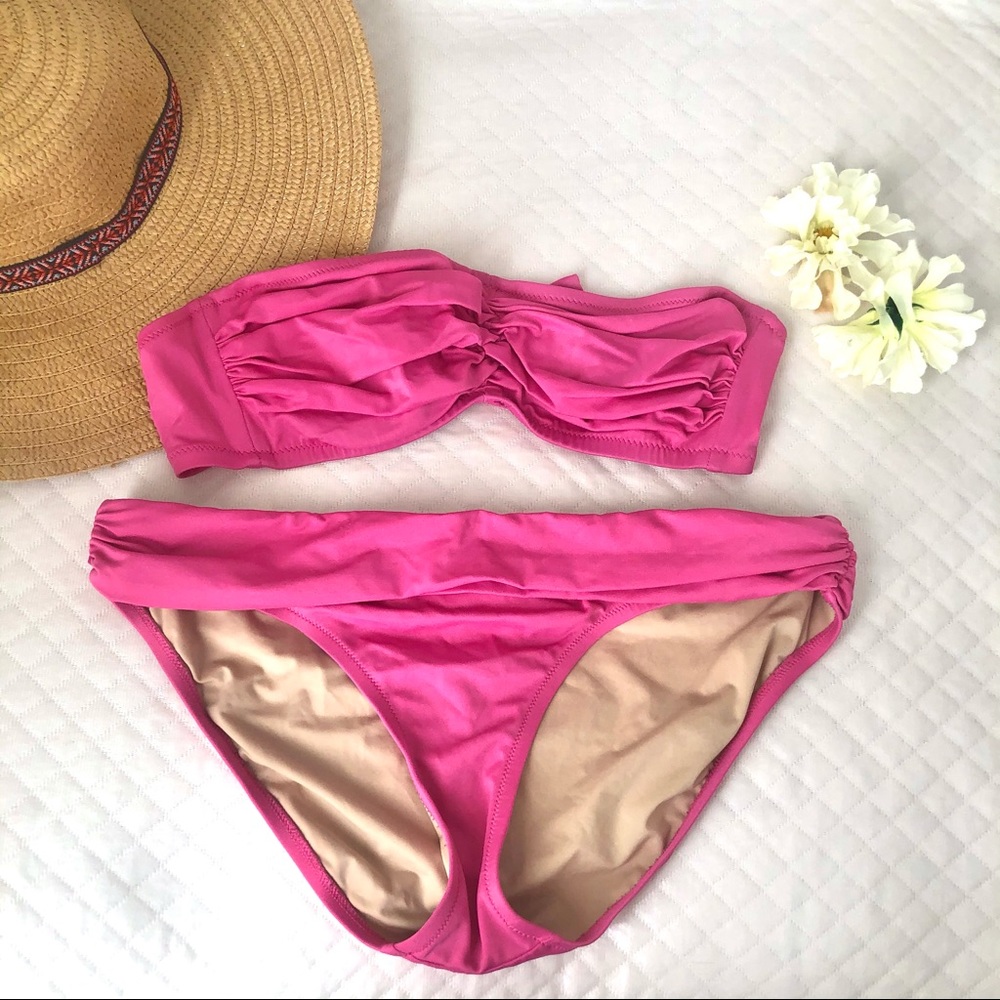 [J.Crew] Ruched Bandeau Bikini Set